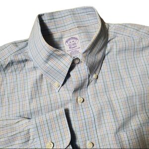 Brooks Brothers Classic Button Down Shirt Mens 16-34 Check Supima Cotton NonIron